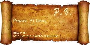 Popov Vilmos névjegykártya